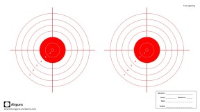 2 multi composed circles RED 1cm