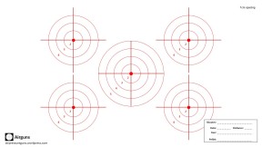 5 line circles RED 1cm
