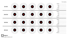 Set of 4 rounds, 5 airgun targets 0.5cm gap